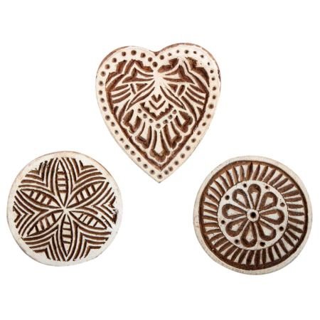 Set of 3 Piece New Mix Wooden Printing Block