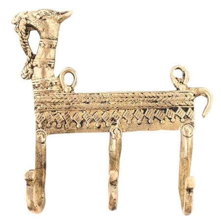 Dhokra Brass Camel with 3 Hooks