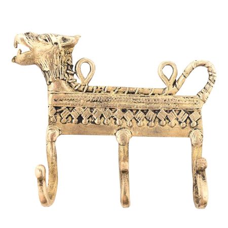 Brass Hooks with Lion Motif
