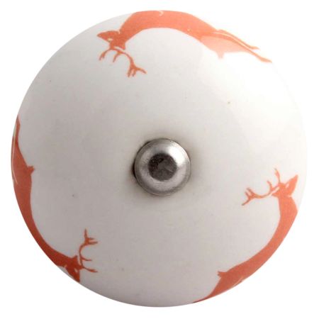 Peach Runing Rein Deer Pattern Ceramic Wine Stopper