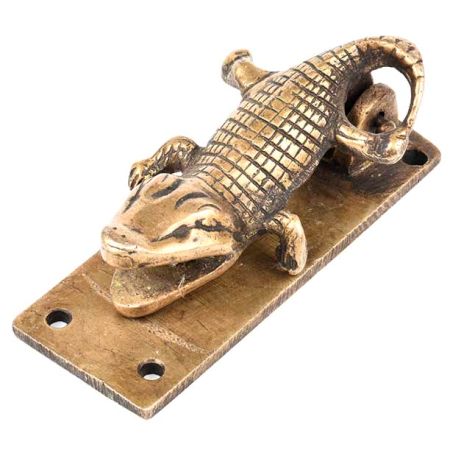 Golden Brass Crocodilr Door Knocker
