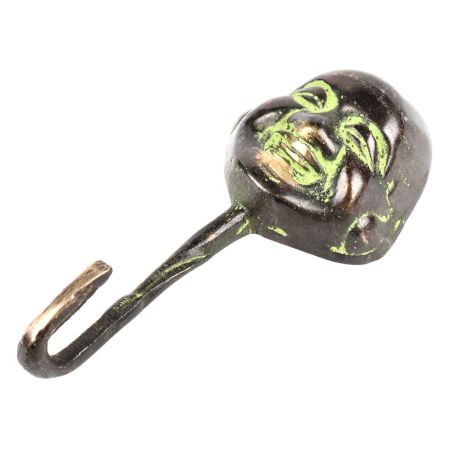 Brass Laughing Buddha Hooks with Patina