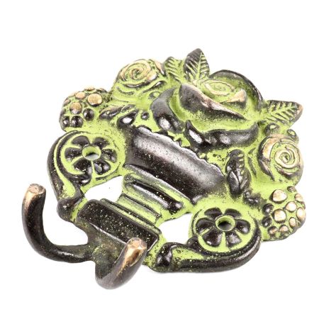 Brass Abstract Design Black Dual Wall Hooks