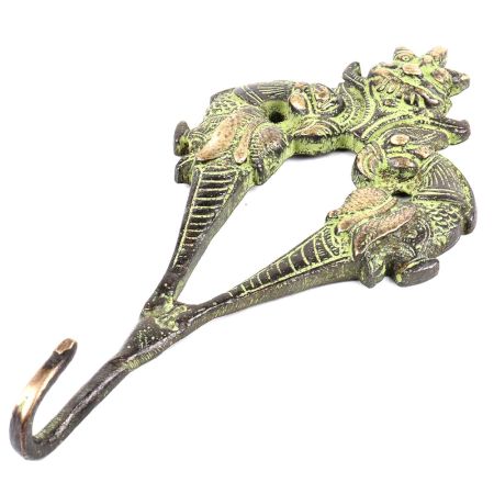 Black Brass Elephant Dragon Face Wall Hooks