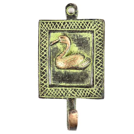 Framed Duck Bird Solid Brass Single Wall Hooks