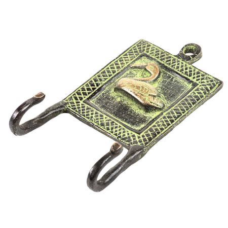 Framed Duck Bird Solid Brass Dual Wall Hooks