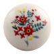Red Dahlia Flower Ceramic Cabinet Knob