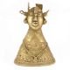 Brass Tribal Women Bust Statue with Stud Earrings