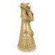 Brass Tribal Women Bust Statue with Stud Earrings