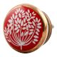Red Waxflower Flat Ceramic Cabinet Knob Online
