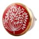 Red Waxflower Flat Ceramic Cabinet Knob Online