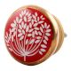 Red Waxflower Flat Ceramic Cabinet Knob Online