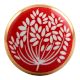 Red Waxflower Flat Ceramic Wine Stopper (Set of one piece)