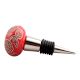 Red Marigold Etched Ceramic Wine Stopper (Set of one piece