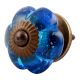 Royal Blue Melon Glass Cabinet Knob