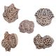 Set of 5 Piece New Mix Wooden Printing Block