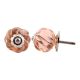Peach Pink Interior Cut Glass Knobs
