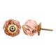 Peach Pink Interior Cut Glass Knobs