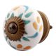 Three Color Leaf Etched Ceramic Knobs