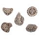 Set of 5 Piece New Mix Wooden Printing Block