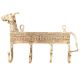 Dhokra Brass Cow Shaped Key 4 Wall Hooks