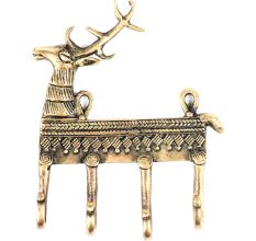 Brass Wild Reindeer Brass Wall 5 Hooks