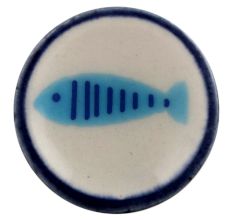 Turquoise Fish Flat Ceramic Drawer Knob Online 