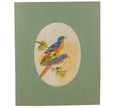 Chirping Birds Hand Painted Silk Painting