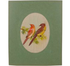 Birds Couple Vintage Fabric Painting