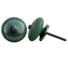 Pea Green Strewn Flat Knob
