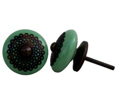 Pea Green Strewn Flat Knob