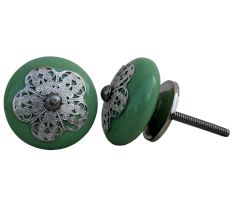 Pea Green Strewn Flat Knob