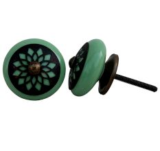 Pea Green Strewn Flat Knob