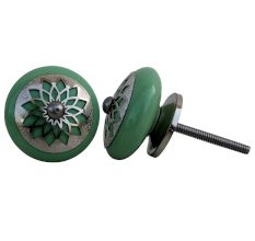 Pea Green Strewn Flat Knob