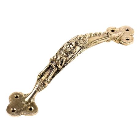 Brass Door Handle In Dokra Art