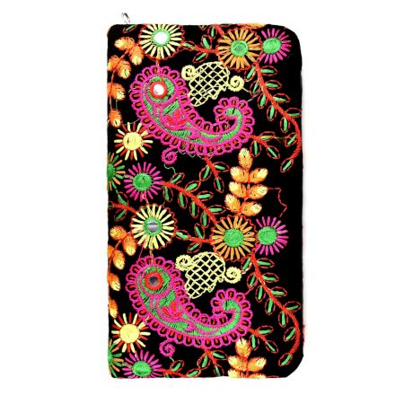 Black Box Embroidery Colorful Clutch