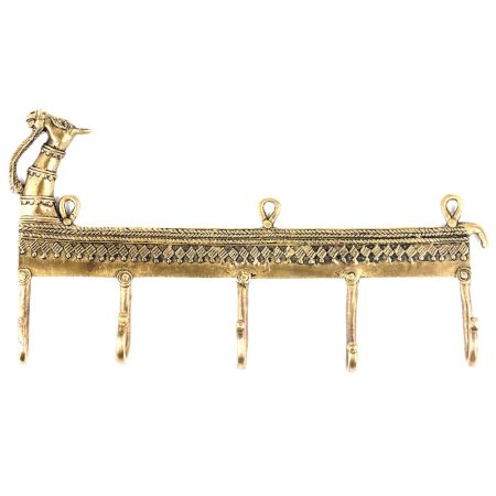 Brass Elongated Camel 5 Wall Hooks