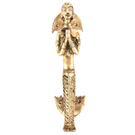 BrassÂ Temple Figure Praying Figure Door Handle