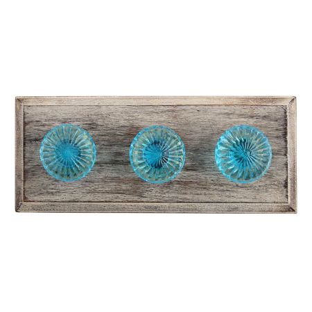 Royal Blue Big Daisy Glass Wooden Hooks