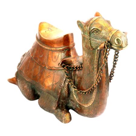 Ethnic Brass Sitting Camel Showpiece