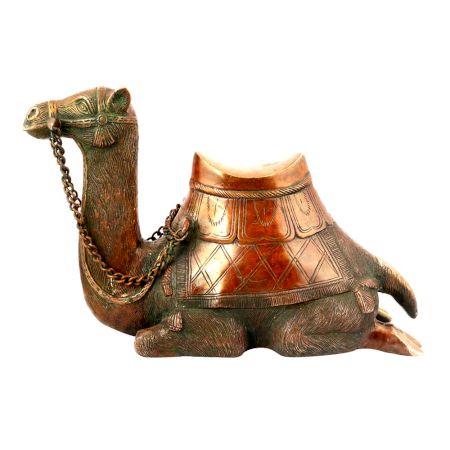 Ethnic Brass Sitting Camel Showpiece