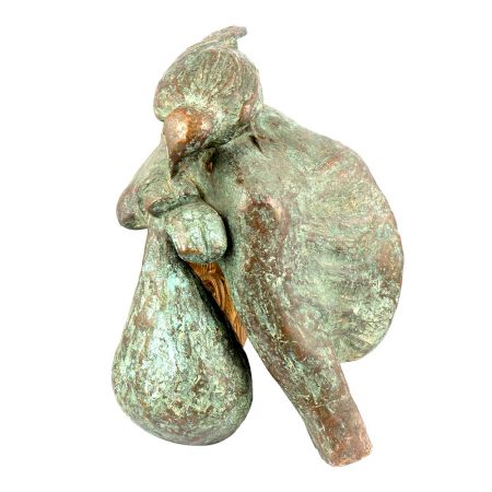 Bronze and Cast Iron Bird Cement Casting Statue in a Nest