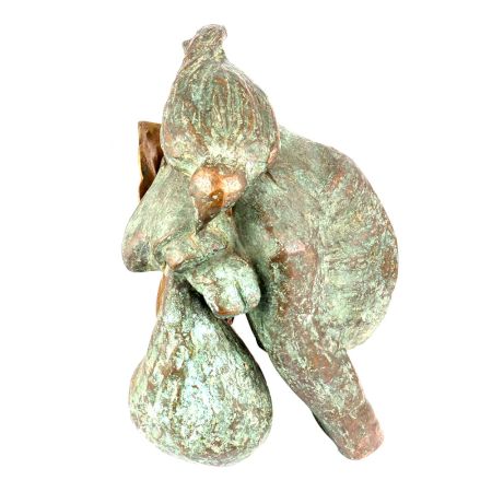 Bronze and Cast Iron Bird Cement Casting Statue in a Nest