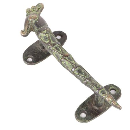 Old World Sea Horse Brass Door Handle