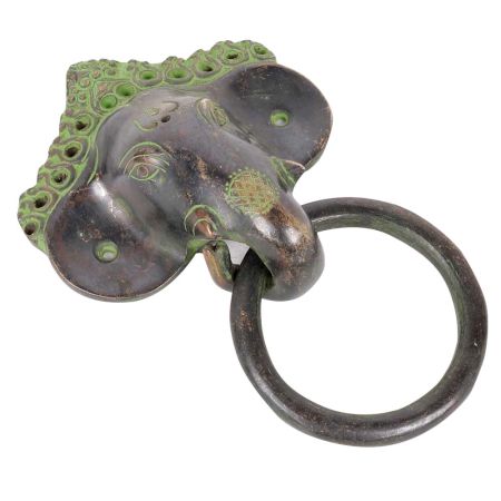 Elephant Door Knocker With Patina