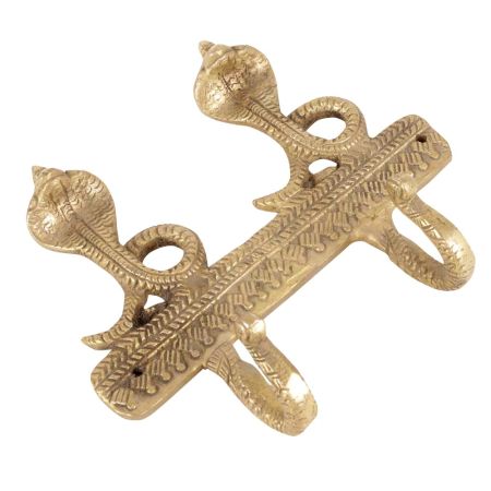 Golden Bronze Two Cobra Wall Hooks