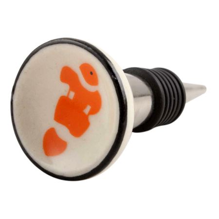 Orange Fish Flat Ceramic Wine Stopper