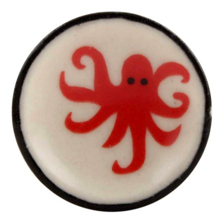 Red Star Fish Flat Ceramic Wine Stopper