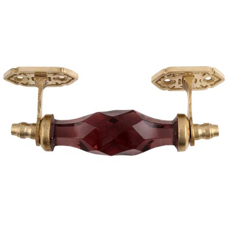 Purple Cut Glass Golden Small Door Handle