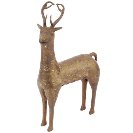 Brass Standing Deer Figurine